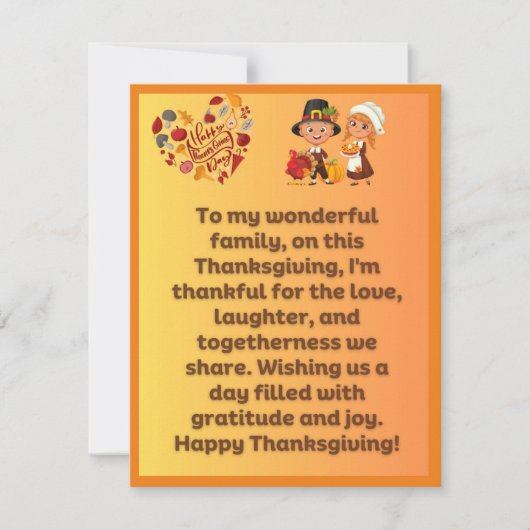 Thanksgiving Groeten voor Uw Geliefde Familie Feestdagenkaart (Voorkant)