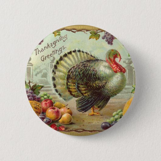  Thanksgiving Groetings Ronde Button (Voorkant)