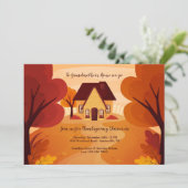 Thanksgiving grootmoeders huis kaart (Staand voorkant)