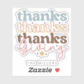 Thanksgiving groovy typografie ontwerp sticker (Vel)