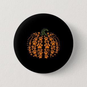 Thanksgiving Halloween Herfst Cute Paws Pumpkin Pe Ronde Button 5,7 Cm