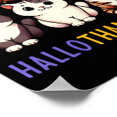 Thanksgiving Halloween Kerstkatten Happy Hallot Poster (Hoek)