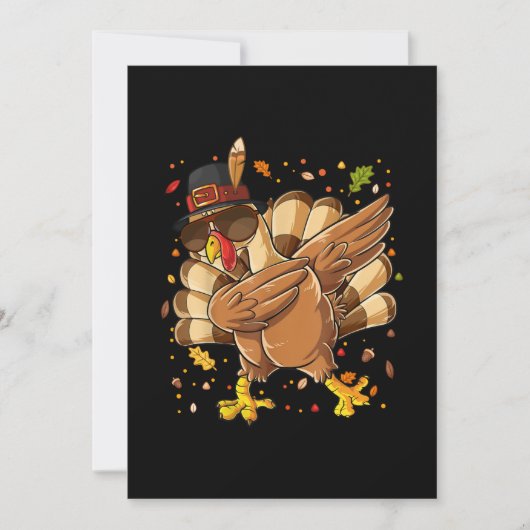 Thanksgiving-Happy Thanksgiving Dabbing Turkey Save The Date (Voorkant)