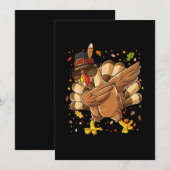 Thanksgiving-Happy Thanksgiving Dabbing Turkey Save The Date (Voorkant / Achterkant)