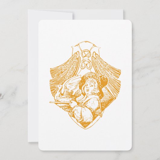 Thanksgiving Harvest Dinner Letterpress Turkije Kaart (Achterkant)