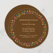 Thanksgiving Harvest Leaves Potluck Party Kaart (Voorkant / Achterkant)