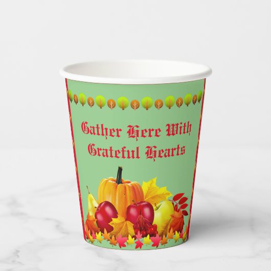 Thanksgiving Harvest Papieren Bekers (Achterkant)