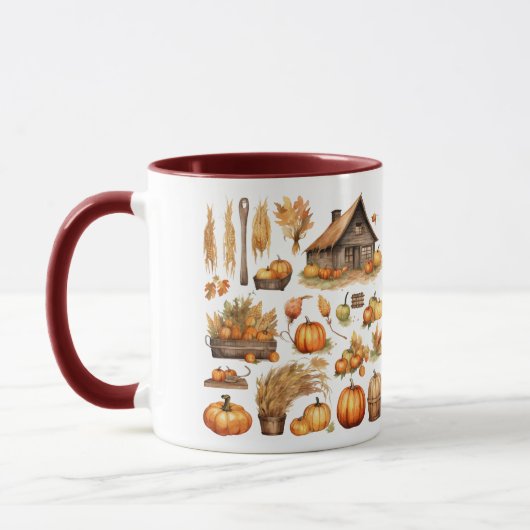 Thanksgiving Harvest Village Combo Mug (Gauche)