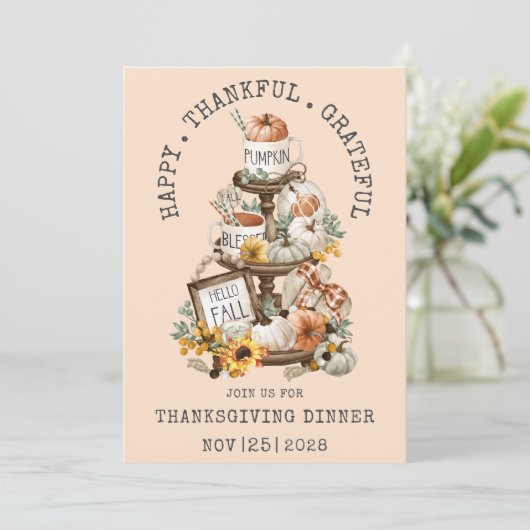 Thanksgiving Hello Fall Dinner Invitation (Debout devant)