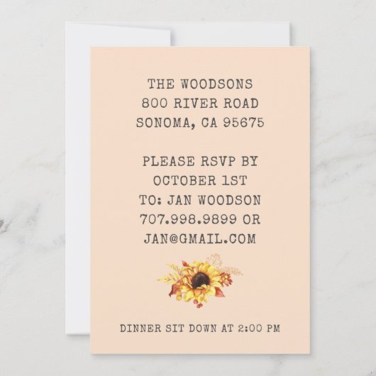 Thanksgiving Hello Fall Dinner Invitation (Dos)