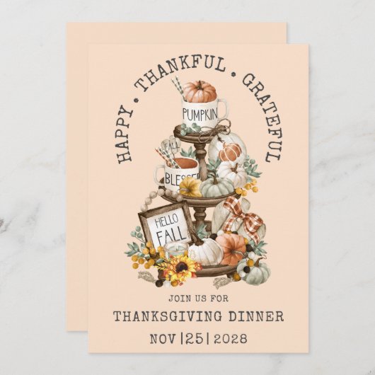 Thanksgiving Hello Fall Dinner Invitation (Devant / Derrière)