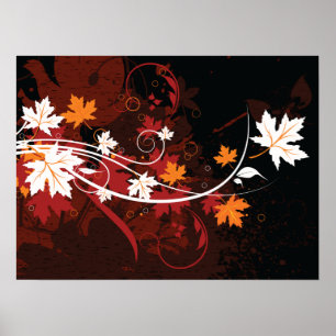 Thanksgiving herfst bladeren-esple douanegoederen poster