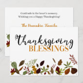 Thanksgiving Herfst Blessings Foliage Feestdagenkaart (Voorkant / Achterkant)