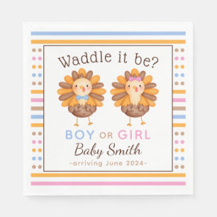 Thanksgiving Herfst Gender Onthulling Turkije Servet