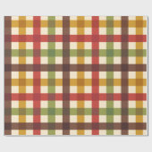 Thanksgiving Herfst Gingham Plaid Tartan Cadeaupapier (Vlak)