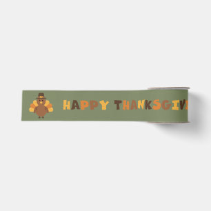 Thanksgiving Herfst Groene Kalkoen Grosgrain Lint