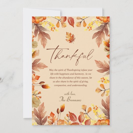 Thanksgiving herfst Herfst rustiek dankbaar Feestdagenkaart (Voorkant)