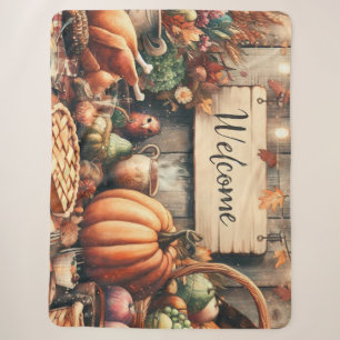 Thanksgiving/Herfst/Herfst/Vintage Sherpa Deken