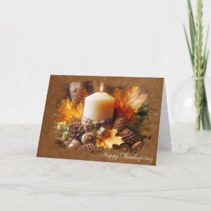 Thanksgiving Herfst Kaars Met Eikels Kaart