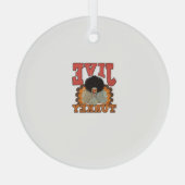 Thanksgiving & Herfst Kleding, Jive Turkije - Retr Glas Ornament (Achterkant)