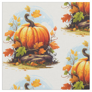 Thanksgiving herfst kleuren pompoen, bladeren stof