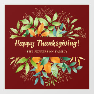 Thanksgiving herfst laat Waterverf Herfst olievlek Raamsticker