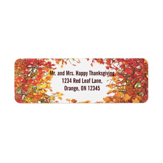 Thanksgiving Herfst Leaf Cirkel Etiket (Voorkant)