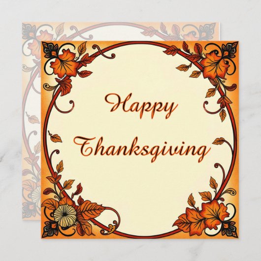 Thanksgiving / Herfst Lijst Groet / Uitnodiging (Voorkant / Achterkant)