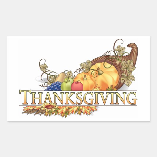 Thanksgiving herfst oogstmand rechthoekige sticker (Voorkant)