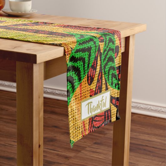 Thanksgiving Herfst rustiek herfstblad dankbaar Korte Tafelloper (Voorbeeld)