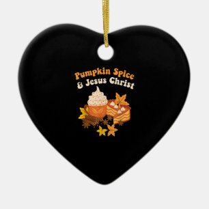 Thanksgiving Herfst Seizoen Pumpkin Spice en Jezus Keramisch Ornament