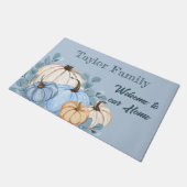 Thanksgiving Herfst Waterverf Blue Pumpkin Patch Deurmat (Schuin)