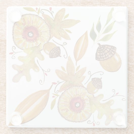 Thanksgiving Herfst Waterverf Glazen Onderzetter (Achterkant)