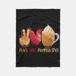 Thanksgiving Herfst Women Peace Love Pumpkin Spice Fleece Deken