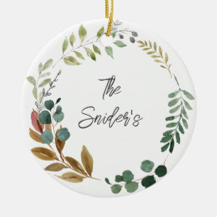 Thanksgiving herfstkleuren verlaat NAAM JAAR Keeps Keramisch Ornament