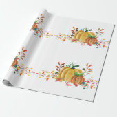 Thanksgiving herfstpompoenontwerp cadeaupapier (Uitgerold)