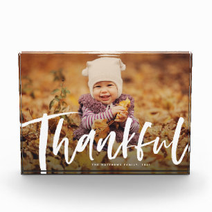 Thanksgiving het dankbare penseelmanuscript modern fotoblokken
