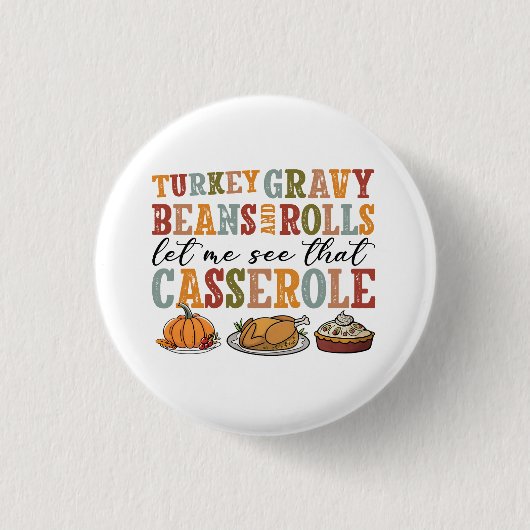 Thanksgiving Holiday Casserole Ronde Button 3,2 Cm (Voorkant)