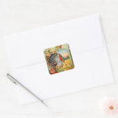 Thanksgiving Holiday kalkoen Vierkante Sticker (Envelop)