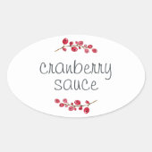 Thanksgiving Homemade Cranberry Sauce Ovale Sticker (Voorkant)