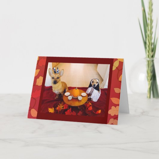 Thanksgiving Honden Feestdagen Kaart (Voorkant)