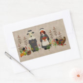 Thanksgiving Honden Rechthoekige Sticker (Envelop)