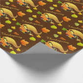 Thanksgiving Horn of Plenty Cadeaupapier (Hoek)