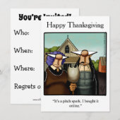 Thanksgiving Humor Invitatie Kaart (Voorkant / Achterkant)