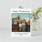 Thanksgiving Humor Invitatie Kaart (Staand voorkant)