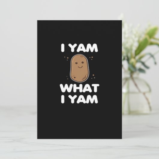 Thanksgiving I Yam What I Yam Funny Fall Classic Feestdagenkaart (Staand voorkant)