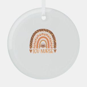 Thanksgiving ICU Nurse Rainbo Glas Ornament