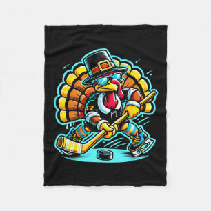 Thanksgiving IJshockey Turkije Dag Herfst Fleece Deken