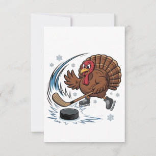 Thanksgiving ijshockey Turkije Gobbler Bedankkaart