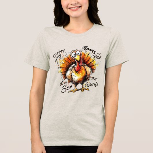 Thanksgiving in de Feast-modus Tri-Blend Shirt (Voorkant)